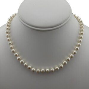 Napier Faux Pearl Necklace With Gold-Tone‎ Clasp Elegant Classic Style Jewelry